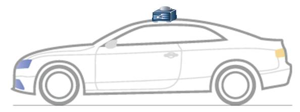 Shows the point of installation of the ADMA-Slim coupled with the antenna.