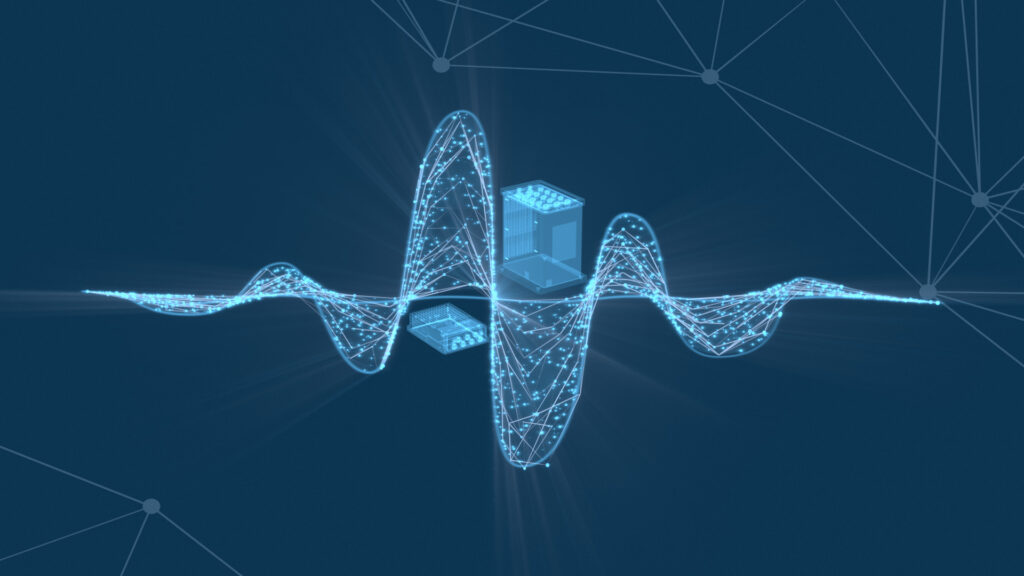 This wallpaper shows an ADMA filtered signal as emission on a dark background that visualizes the Filter Add-On of the ADMA.