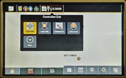 Shows the reflector settings menu of the used total station. Reflector marker has to be selected.