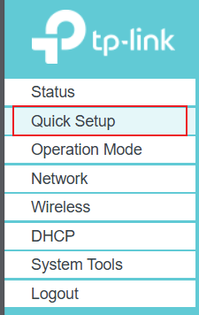 Shows the menu of the mini Accesspoint TL-WR802.