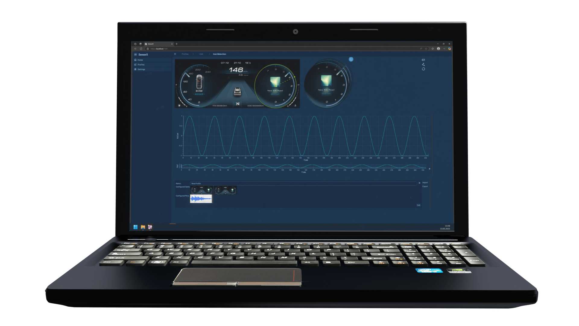 SensorX Software front