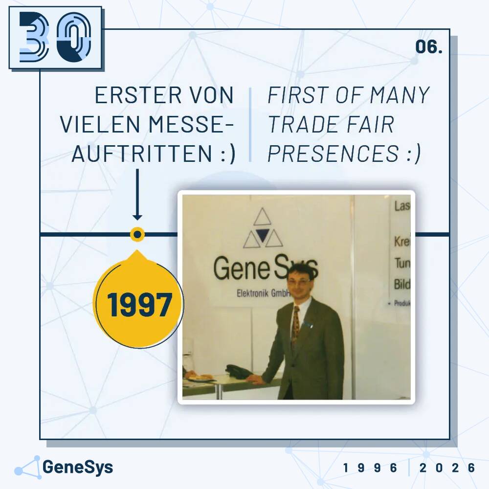 Die picture shows a milestone from GeneSys Elektronik: the first show of the company